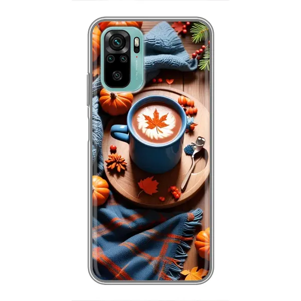 Чехол с принтом «Кофе и тыковки» для Xiaomi Redmi Note 10 5G Чехол с принтом «Кофе и тыковки» для Xiaomi Redmi Note 10 5G