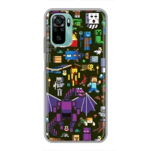 Чехол Майнкрафт на Xiaomi Redmi Note 10 5G (AlphaPrint) Minecraft (Коллаж Майнкрафт)