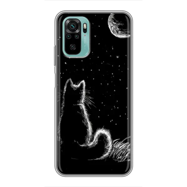 Чехол с принтом «Котик и луна» для Xiaomi Redmi Note 10 5G Чехол с принтом «Котик и луна» для Xiaomi Redmi Note 10 5G