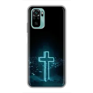 Чехол для Xiaomi Redmi Note 10 5G (AlphaPrint) - (Христианские) (Крест и город)