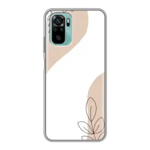 Силконовий чохол з принтом в квітах на Xiaomi Redmi Note 10 5G (Нюдова гілочка абстракція)