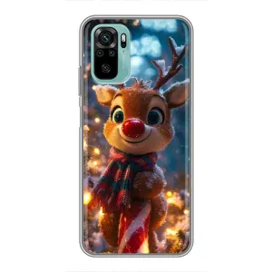 Яскравий чохол для Xiaomi Redmi Note 10 5G з Зимові Оленята (Олень з шарфом)