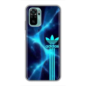 Чехлы Адидас для Xiaomi Redmi Note 10 5G (AlphaPrint) (Синий Адидас)