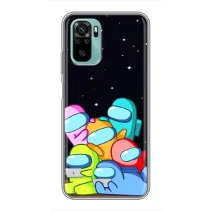 Чехол Амонг Ас для Xiaomi Redmi Note 10 5G (AlphaPrint) (Скины в космосе)