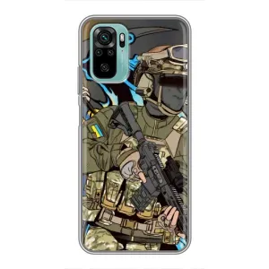 Чехлы с картинкой ЗСУ для Xiaomi Redmi Note 10 5G (AlphaPrint) (Воин ВСУ)