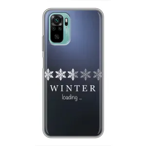 Зимні Чохли для Сяомі Рєдмі Нот 10 5G - прозорий фон (Winter loading)