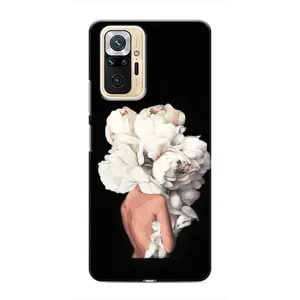 Чехлы (ART) Цветы на Xiaomi Redmi Note 10 Pro (VPrint) (Белые цветы)