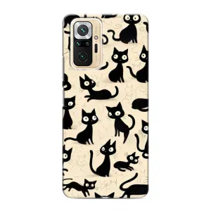 Чохол з малюнком кіт на Xiaomi Redmi Note 10 Pro (Чорні коти)