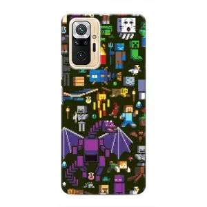 Чехол Майнкрафт на Xiaomi Redmi Note 10 Pro (AlphaPrint) Minecraft (Коллаж Майнкрафт)
