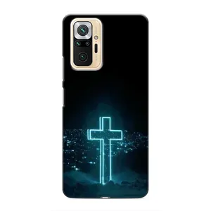 Чехол для Xiaomi Redmi Note 10 Pro (AlphaPrint) - (Христианские) (Крест и город)