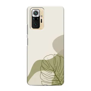 Силиконовый чехол с принтом в цветах на Xiaomi Redmi Note 10 Pro (Зеленая монстера дизайн)