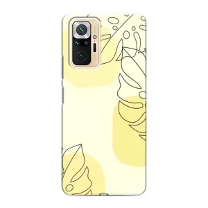 Силиконовый чехол с принтом в цветах на Xiaomi Redmi Note 10 Pro (Желтая монстера арт)