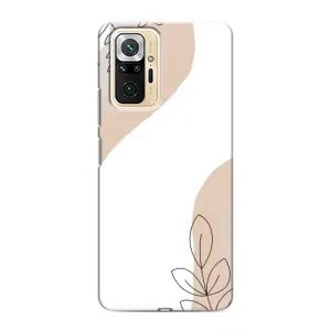Силиконовый чехол с принтом в цветах на Xiaomi Redmi Note 10 Pro (Нюдовая веточка абстракция)