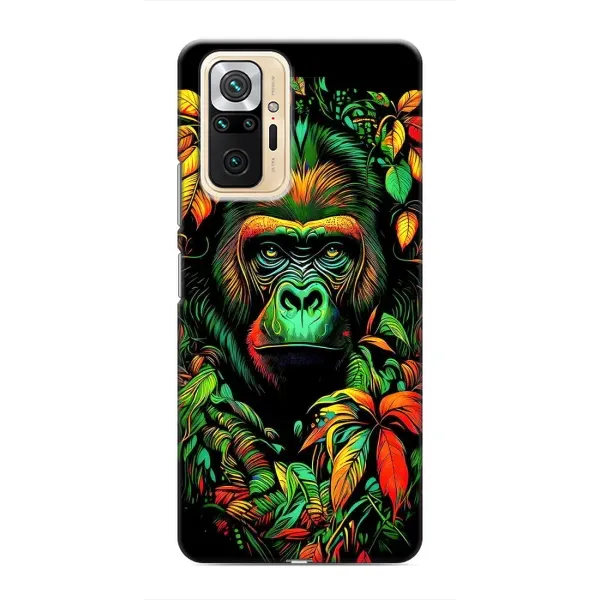 Чохол з принтом «Мавпа в квітах» для Xiaomi Redmi Note 10 Pro