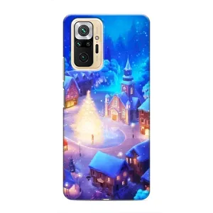 Рождественские Чехлы для Xiaomi Redmi Note 10 Pro (VPrint) (Рождественский город)