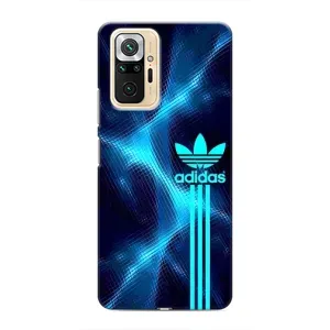 Чехлы Адидас для Xiaomi Redmi Note 10 Pro (AlphaPrint) (Синий Адидас)