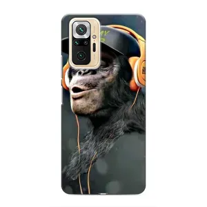 Чохол з Мавпами Xiaomi Redmi Note 10 Pro - (AlphaPrint) (В навушниках)