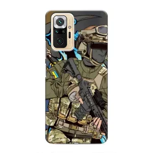 Чехлы с картинкой ЗСУ для Xiaomi Redmi Note 10 Pro (AlphaPrint) (Воїн ЗСУ)