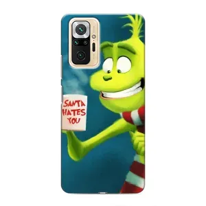 Рождественские Чехлы для Xiaomi Redmi Note 10 Pro (VPrint) (Зеленый Гринч)