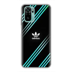 Чехлы Адидас для Xiaomi Redmi Note 10 (AlphaPrint) (Адидас с полосами)