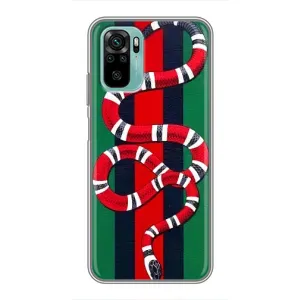 Чехлы ГУЧЧИ для Сяоми Редми Ноут 10 (AlphaPrint) (Gucci змия)