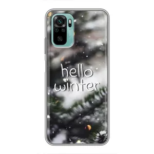 Новогодние, Праздничные Чехлы для Xiaomi Redmi Note 10 - 2024 год (Hello winter)