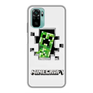 Чохол Майнкрафт на Xiaomi Redmi Note 10 (AlphaPrint) Minecraft (кріпер Майнкрафт)