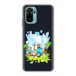 Чохол Майнкрафт на Xiaomi Redmi Note 10 (AlphaPrint) Minecraft (персонажі Minecraft)