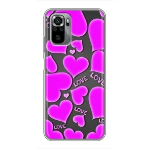 Чехлы для любимой на Сяоми Редми Ноут 10S (VPrint) (Pink hearts)