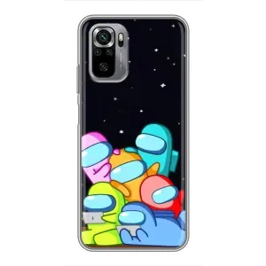 Чехол Амонг Ас для Xiaomi Redmi Note 10S (AlphaPrint) (Скины в космосе)