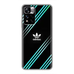 Чехлы Адидас для Xiaomi Redmi Note 11 Pro Plus (AlphaPrint) (Адидас с полосами)