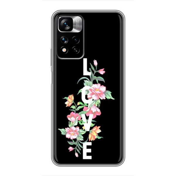 Чехол с принтом «Цветы LOVE» для Xiaomi Redmi Note 11 Pro Plus Чехол с принтом «Цветы LOVE» для Xiaomi Redmi Note 11 Pro Plus