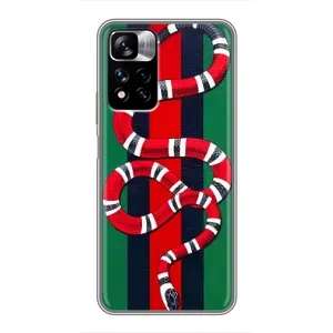 Чехлы ГУЧЧИ для Редми Нот 11 Про Плюс (AlphaPrint) (Gucci змия)