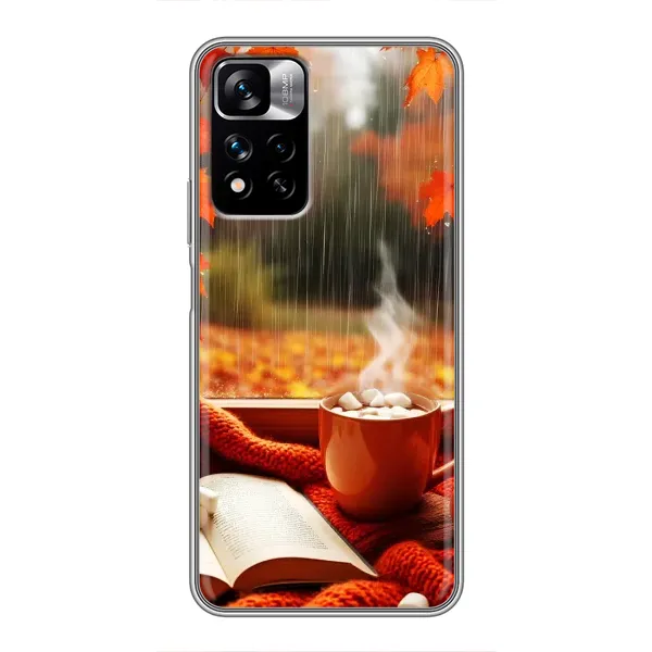 Чохол з принтом «Кава і дощ» для Xiaomi Redmi Note 11 Pro Plus