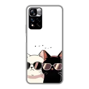 Чохол з принтом «Коти в окулярах» для Xiaomi Redmi Note 11 Pro Plus