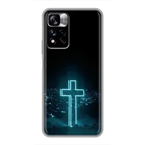 Чехол для Xiaomi Redmi Note 11 Pro Plus (AlphaPrint) - (Христианские) (Крест и город)