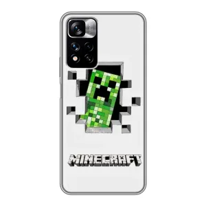 Чехол Майнкрафт на Xiaomi Redmi Note 11 Pro Plus (AlphaPrint) Minecraft (крипер Майнкрафт)