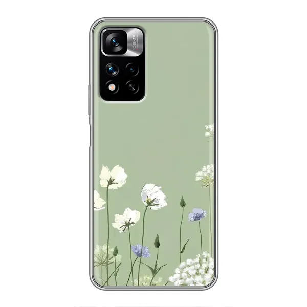 Чехол с принтом «Цветы на зеленом» для Xiaomi Redmi Note 11 Pro Plus