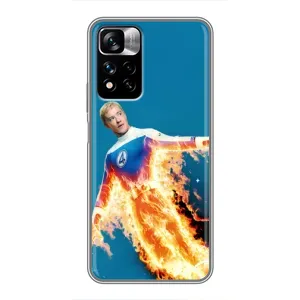 Чехол с принтом Фантастическая четверка для Xiaomi Redmi Note 11 Pro Plus (Человек-факел в огне)