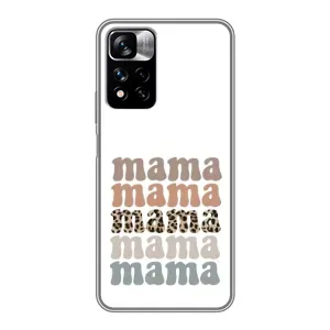 Чохол з принтом «Текстовий колаж мама» для Xiaomi Redmi Note 11 Pro Plus