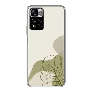 Силконовий чохол з принтом в квітах на Xiaomi Redmi Note 11 Pro Plus (Зелена монстера дизайн)