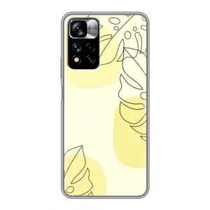 Силконовий чохол з принтом в квітах на Xiaomi Redmi Note 11 Pro Plus (Жовта монстера арт)