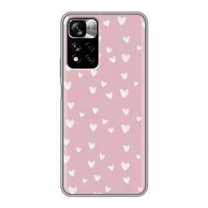 Чохол з розовим принтом для Xiaomi Redmi Note 11 Pro Plus (Сердечки на рожевому)