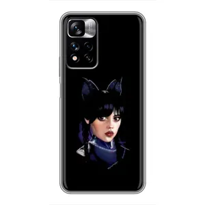Чехлы Венсдей на Xiaomi Redmi Note 11 Pro Plus Уэнсдей (AlphaPrint) (серьезная Уэнздей)