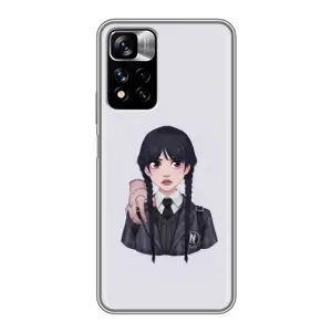 Чехлы Венсдей на Xiaomi Redmi Note 11 Pro Plus Уэнсдей (AlphaPrint) (Уэнздей и Вещь)