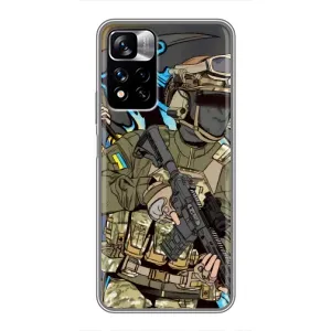 Чехлы с картинкой ЗСУ для Xiaomi Redmi Note 11 Pro Plus (AlphaPrint) (Воин ВСУ)