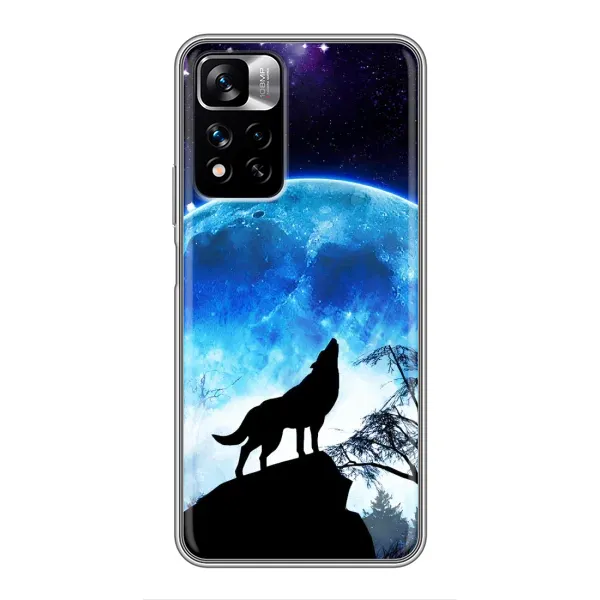 Чехол с принтом «Волк на луну» для Xiaomi Redmi Note 11 Pro Plus
