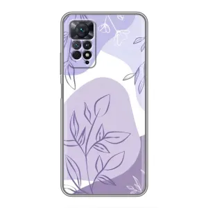 Силиконовый чехол с принтом в цветах на Xiaomi Redmi Note 11 Pro (Фиолетовые листья абстракция)