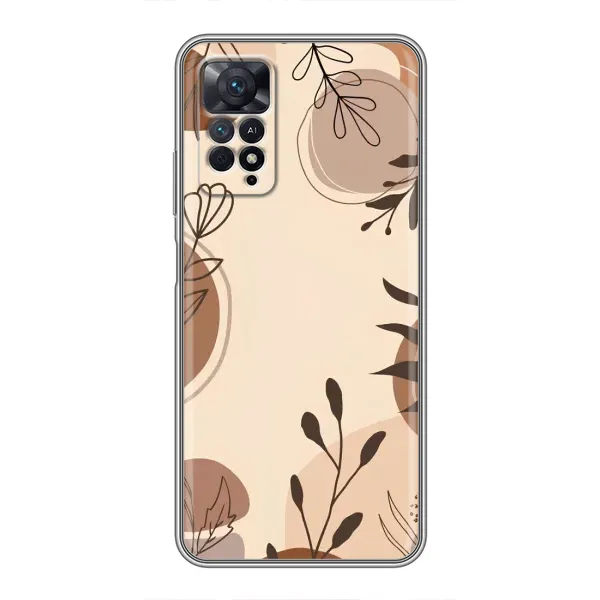 Чохол з принтом «Коричневі квіти» для Xiaomi Redmi Note 11 Pro