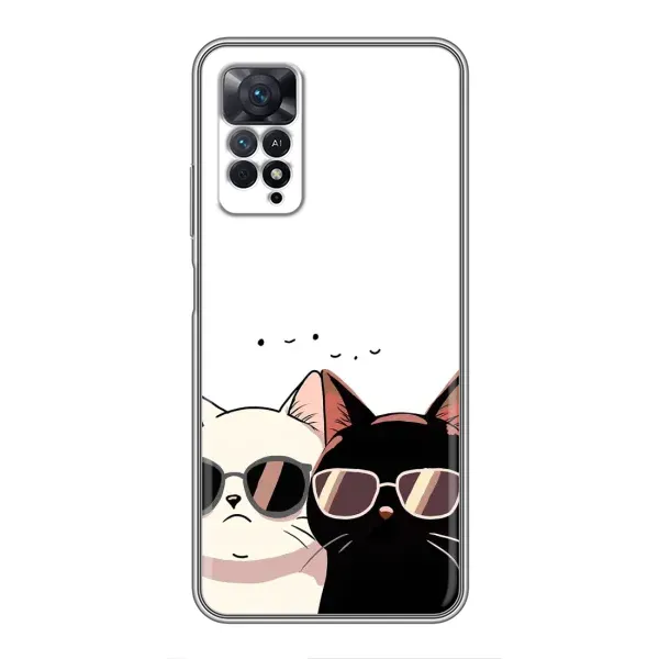Чохол з принтом «Коти в окулярах» для Xiaomi Redmi Note 11 Pro